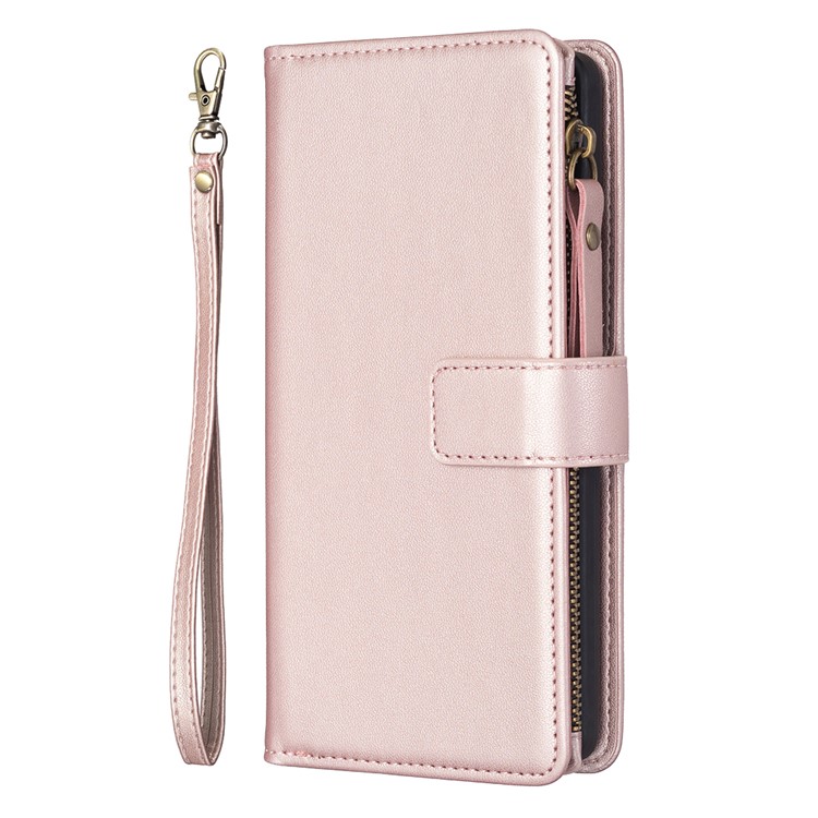 OEM iPhone 15 Pro Max Plånboksfodral Zipper Flip - Rosa Guld