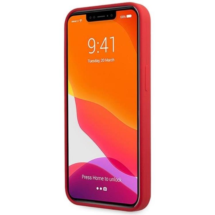 Guess Guess Mobilskal till iPhone 13 Pro Max Silicone Script Gold Logo - Röd