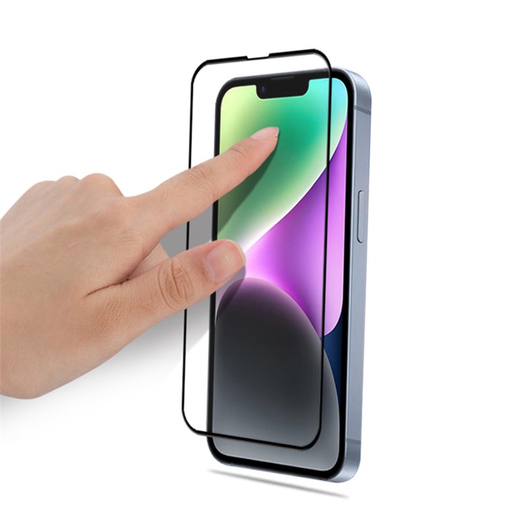 Mocolo Mocolo iPhone 15 Plus Härdat Glas Skärmskydd Silk Printing - Svart