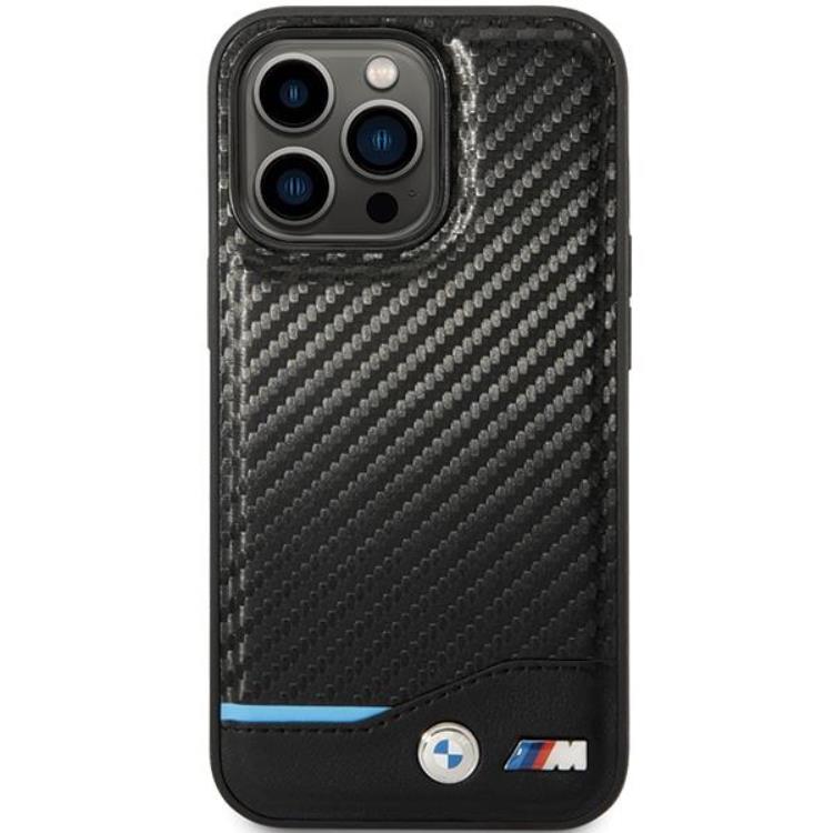 BMW BMW Mobilskal till iPhone 13 Pro Max Läder Carbon - Svart
