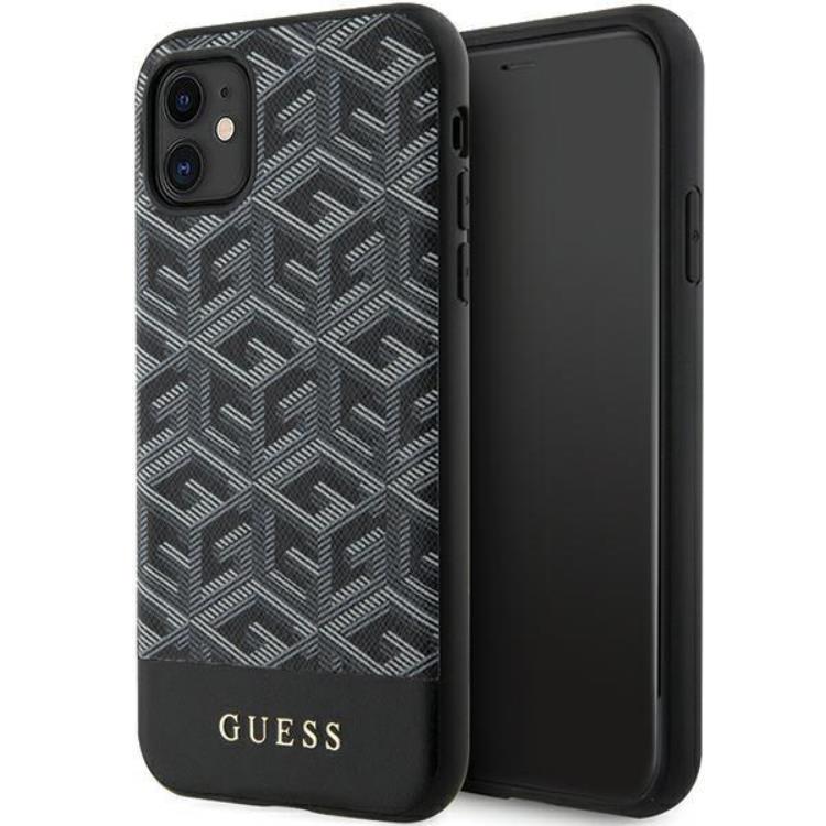 Guess Guess Mobilskal till iPhone 11/XR Magsafe Cube Stripes - Svart