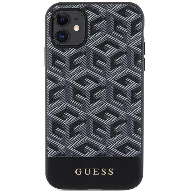 Guess Guess Mobilskal till iPhone 11/XR Magsafe Cube Stripes - Svart