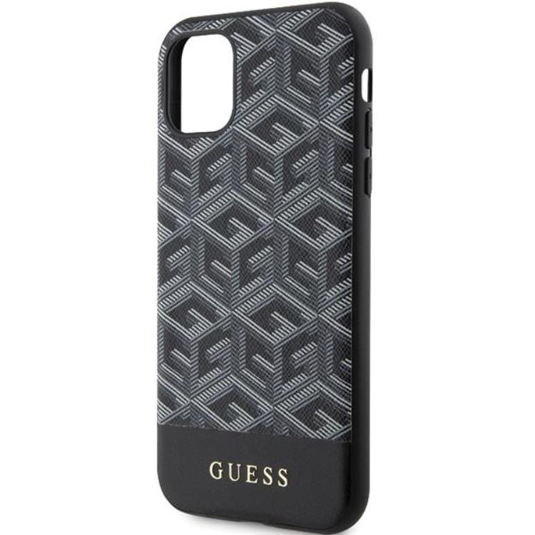 Guess Guess Mobilskal till iPhone 11/XR Magsafe Cube Stripes - Svart