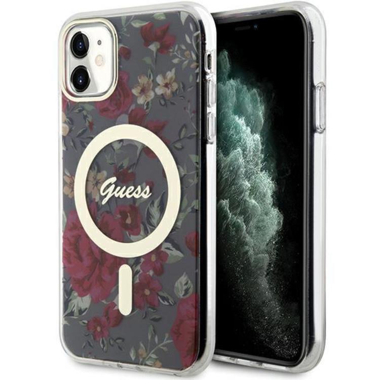 Guess Guess Mobilskal till iPhone 11/XR Magsafe Flower - Grön/Khaki