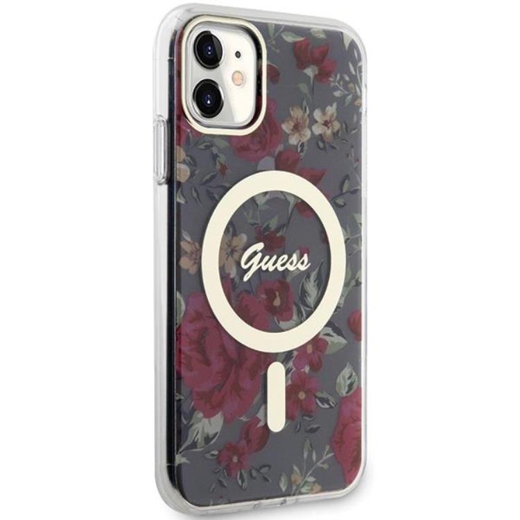 Guess Guess Mobilskal till iPhone 11/XR Magsafe Flower - Grön/Khaki