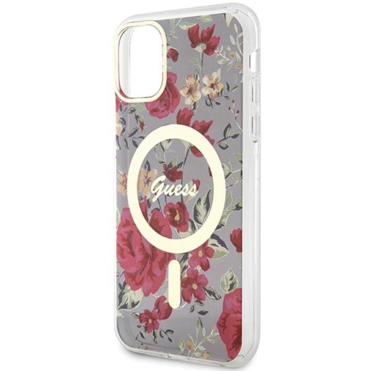 Guess Guess Mobilskal till iPhone 11/XR Magsafe Flower - Grön/Khaki