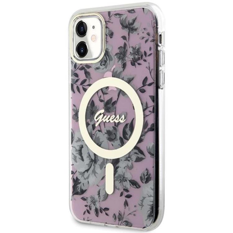 Guess Guess Mobilskal till iPhone 11/XR Magsafe Flower - Rosa