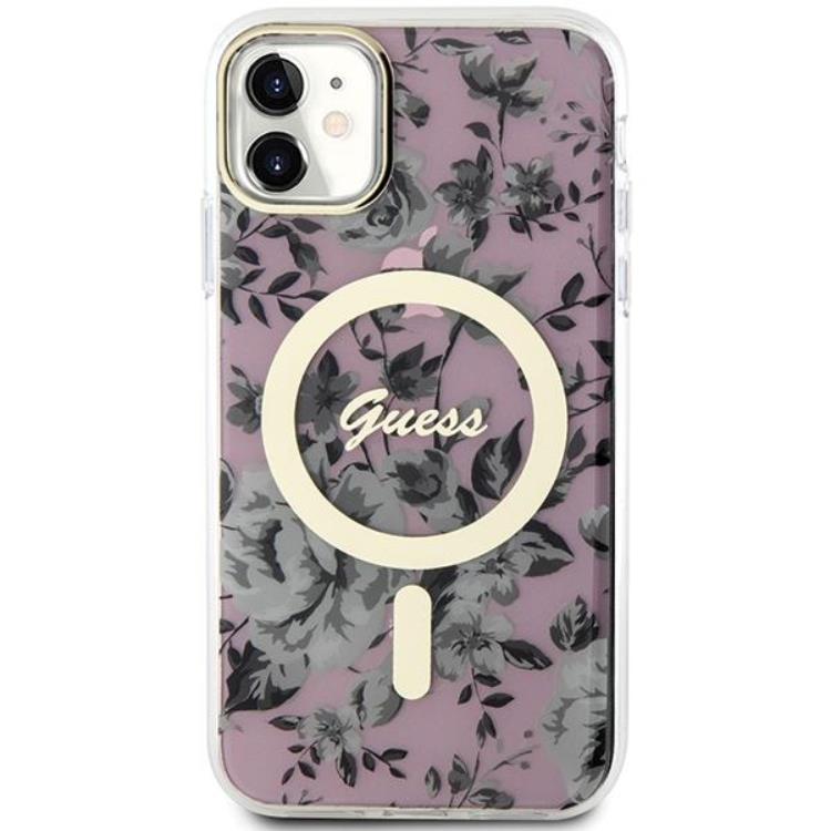 Guess Guess Mobilskal till iPhone 11/XR Magsafe Flower - Rosa