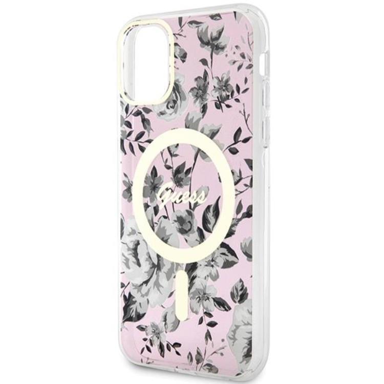 Guess Guess Mobilskal till iPhone 11/XR Magsafe Flower - Rosa