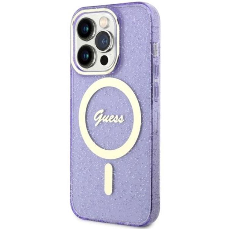 Guess Guess Mobilskal till iPhone 11/XR Magsafe Glitter Guld - Lila