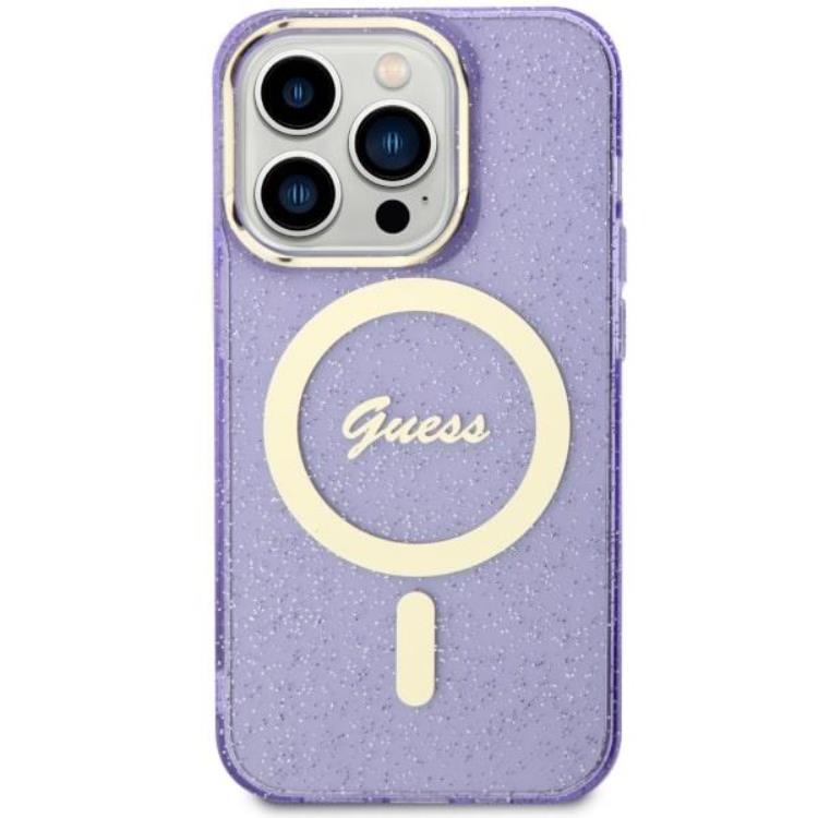 Guess Guess Mobilskal till iPhone 11/XR Magsafe Glitter Guld - Lila