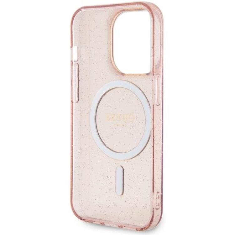 Guess Guess Mobilskal till iPhone 11/XR Magsafe Glitter Guld - Rosa