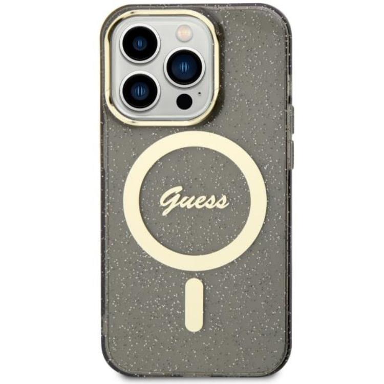 Guess Guess Mobilskal till iPhone 11/XR Magsafe Glitter Guld - Svart