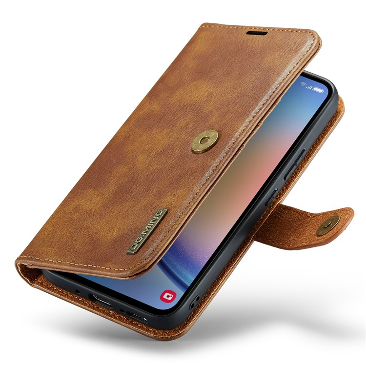 DG.MING DG.MING Galaxy A34 5G Plånboksfodral Äkta Läder 2in1 - Brun