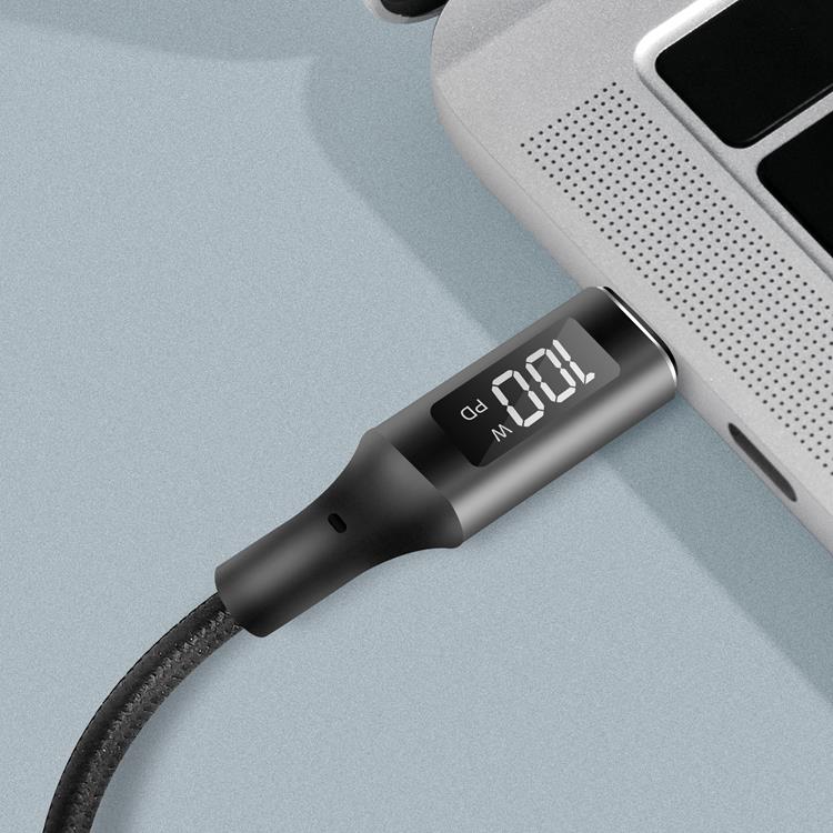 LogiLink LOGILINK USB-C till USB-C kabel med display 100W 1m - Svart