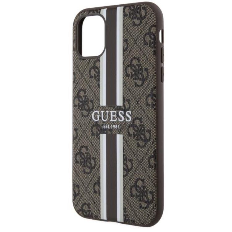 Guess Guess Mobilskal till iPhone 11/XR MagSafe Printed Stripes - Brun