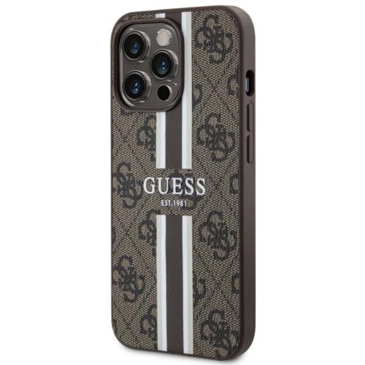 Guess Guess Mobilskal till iPhone 13 Pro/13 MagSafe Printed Stripes - Brun