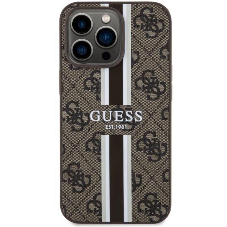 Guess Guess Mobilskal till iPhone 13 Pro/13 MagSafe Printed Stripes - Brun