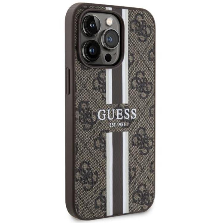 Guess Guess Mobilskal till iPhone 13 Pro/13 MagSafe Printed Stripes - Brun