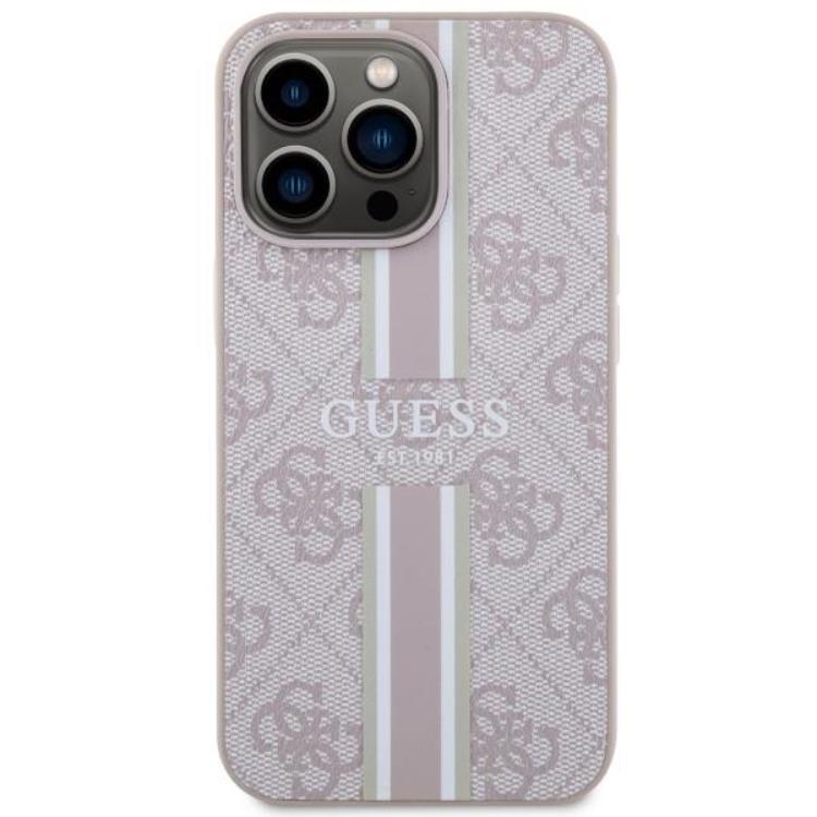 Guess Guess Mobilskal till iPhone 13 Pro/13 MagSafe Printed Stripes - Rosa
