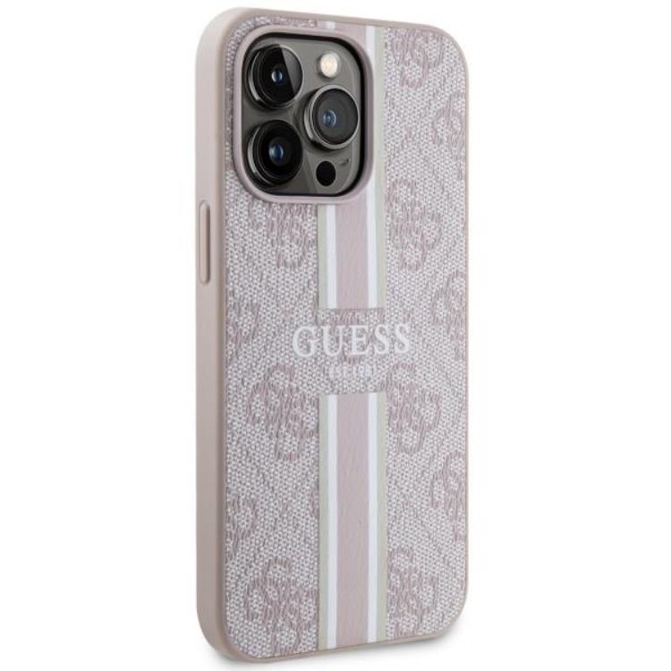 Guess Guess Mobilskal till iPhone 13 Pro/13 MagSafe Printed Stripes - Rosa