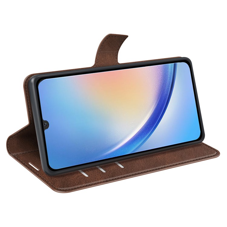 OEM Galaxy A24 4G Plånboksfodral Folio Flip Calf - Brun
