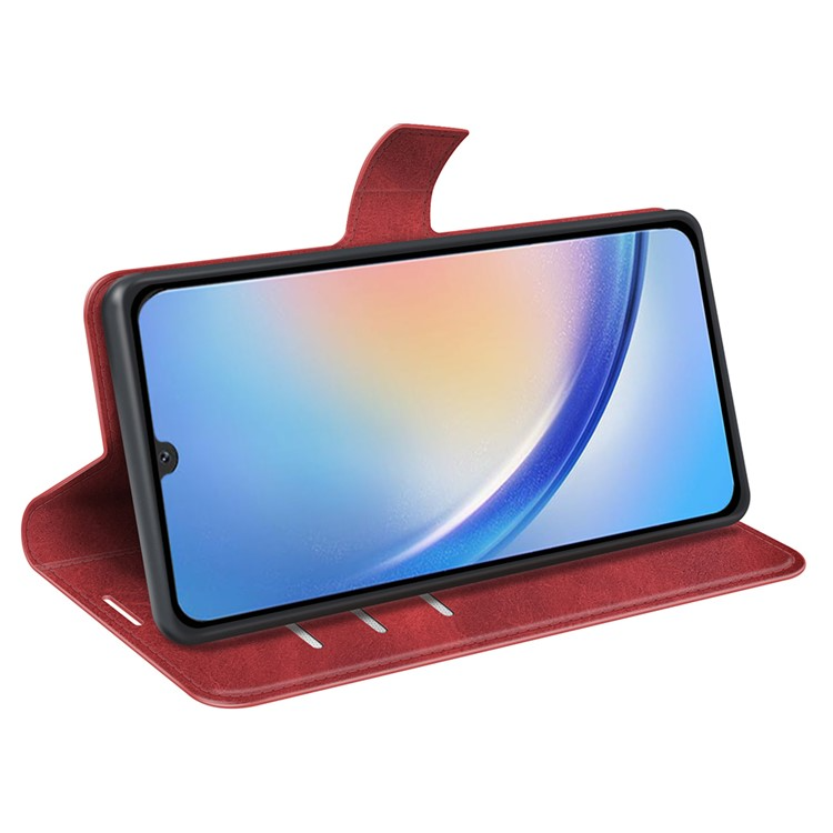 OEM Galaxy A24 4G Plånboksfodral Folio Flip Calf - Röd