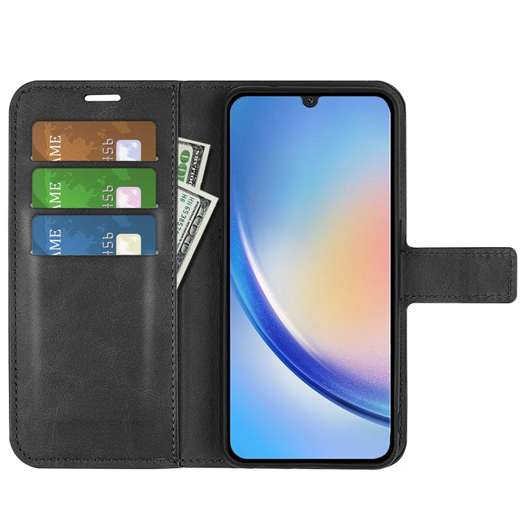 OEM Galaxy A24 4G Plånboksfodral Folio Flip Calf - Svart