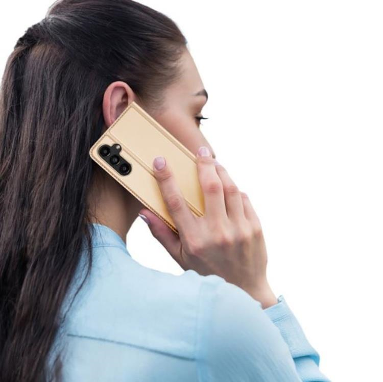 Dux Ducis DUX DUCIS Skin Pro Galaxy A24 4G Plånboksfodral PU Läder - Guld