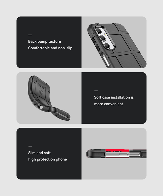 OEM Mobilskal till Galaxy A24 4G Rugged Square Grid - Svart