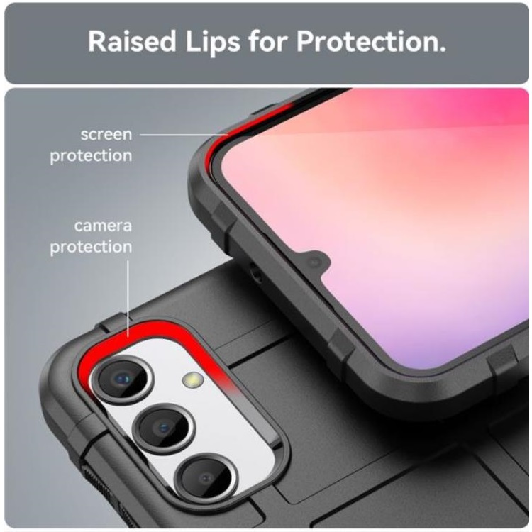 OEM Mobilskal till Galaxy A24 4G Rugged Square Grid - Svart