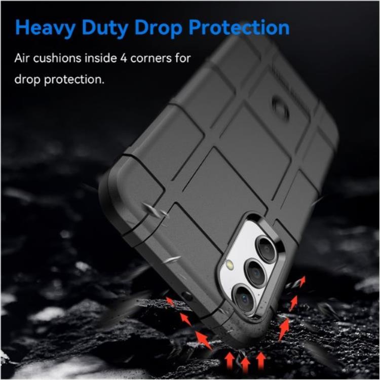 OEM Mobilskal till Galaxy A24 4G Rugged Square Grid - Svart