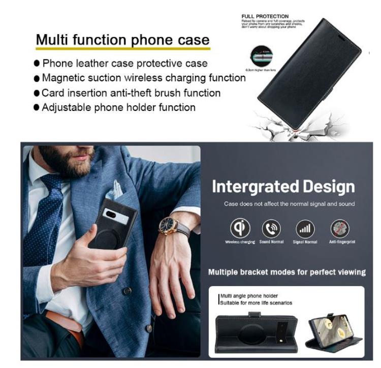 OEM Google Pixel 6 Pro Plånboksfodral Magsafe Magnetic - Brun