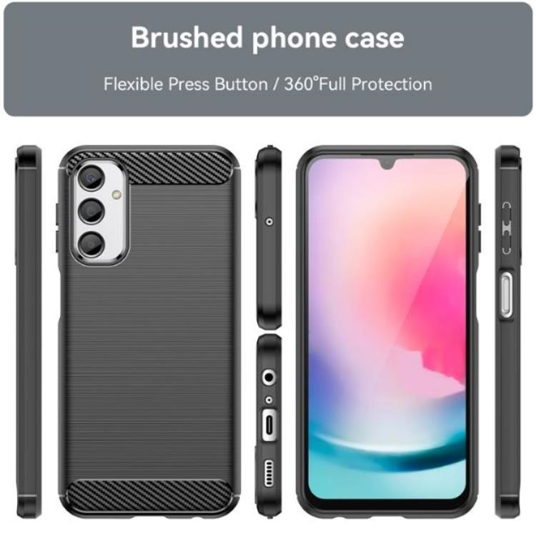 OEM Mobilskal till Galaxy A24 4G Carbon Fiber Brushed - Svart