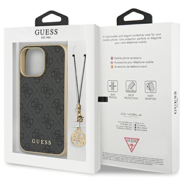 Guess Guess Mobilskal till iPhone 14 Pro Charms Collection - Grå