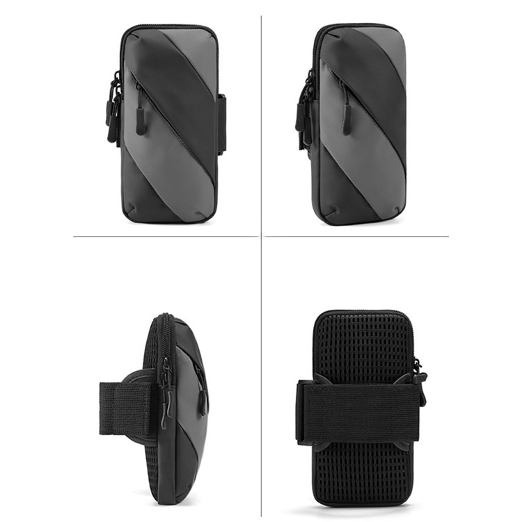 OEM Universalt Sportarmband Vattenresistent Stripes - Grå/Svart