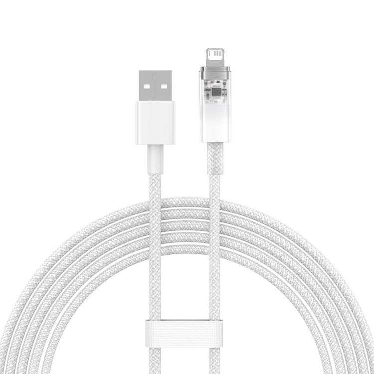BASEUS Baseus USB-A till Lightning kabel Explorer 2.4A 2m - Vit