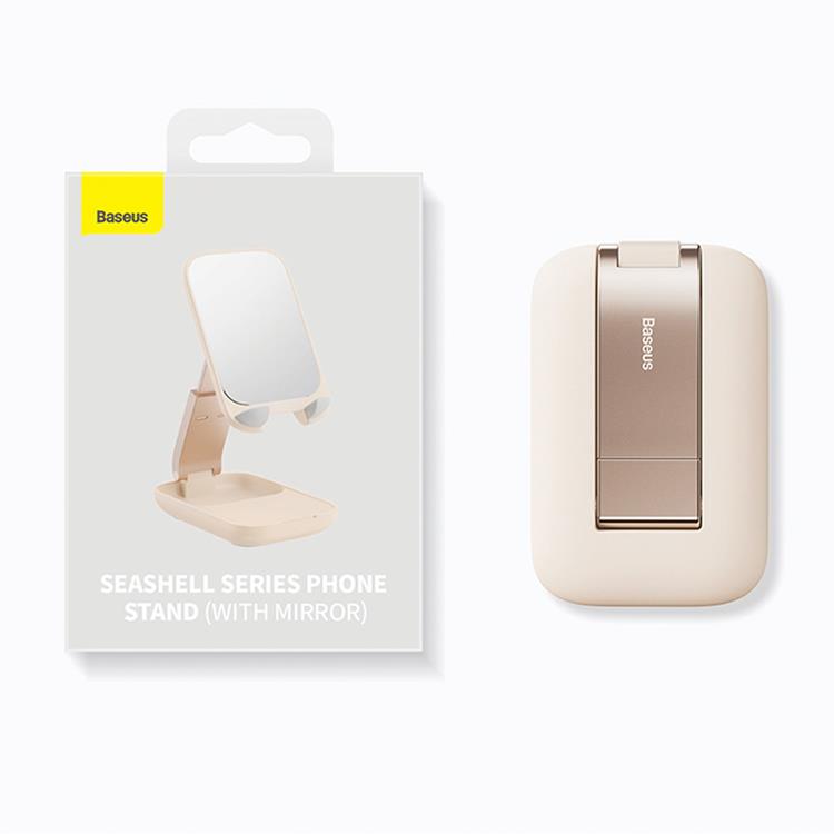 BASEUS Baseus Mobilhållare Seashell Series med Mirror - Beige