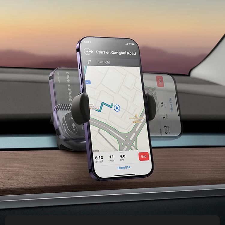 BASEUS Baseus Electric Bilhållare med Solpanel - Svart