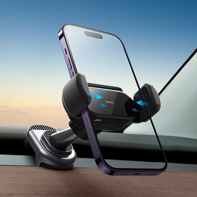 BASEUS Baseus Electric Bilhållare med Solpanel - Svart