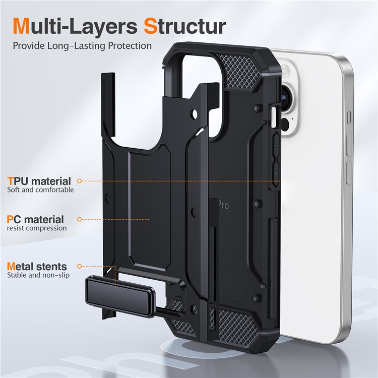 OEM Mobilskal till iPhone 13 Pro Kickstand Shockproof - Svart