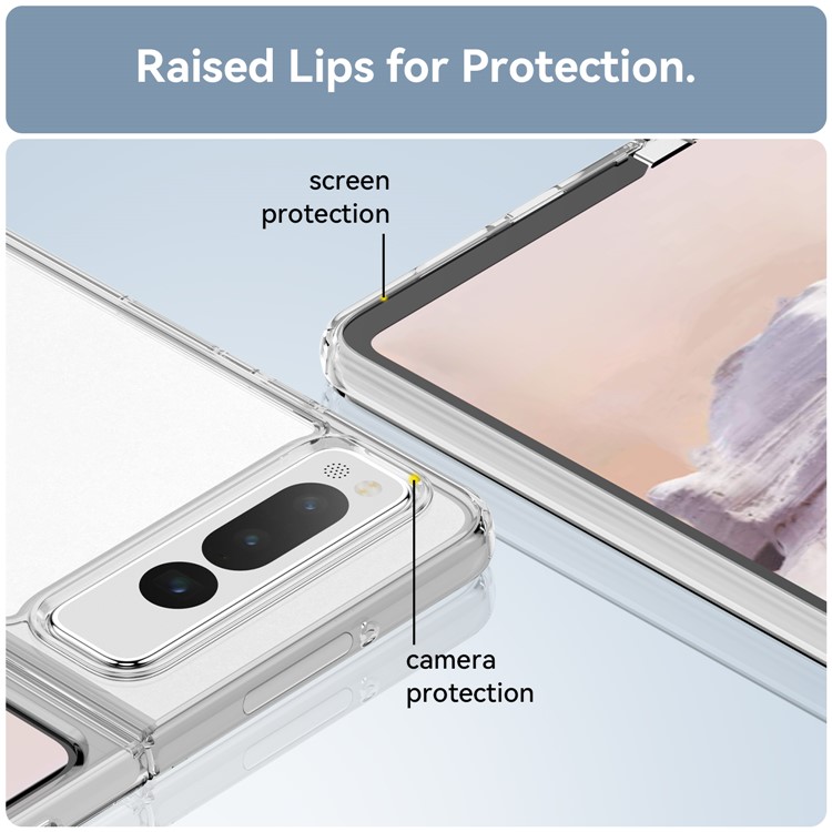 OEM Mobilskal till Google Pixel Fold Anti-Scratch TPU + Acrylic - Transparent