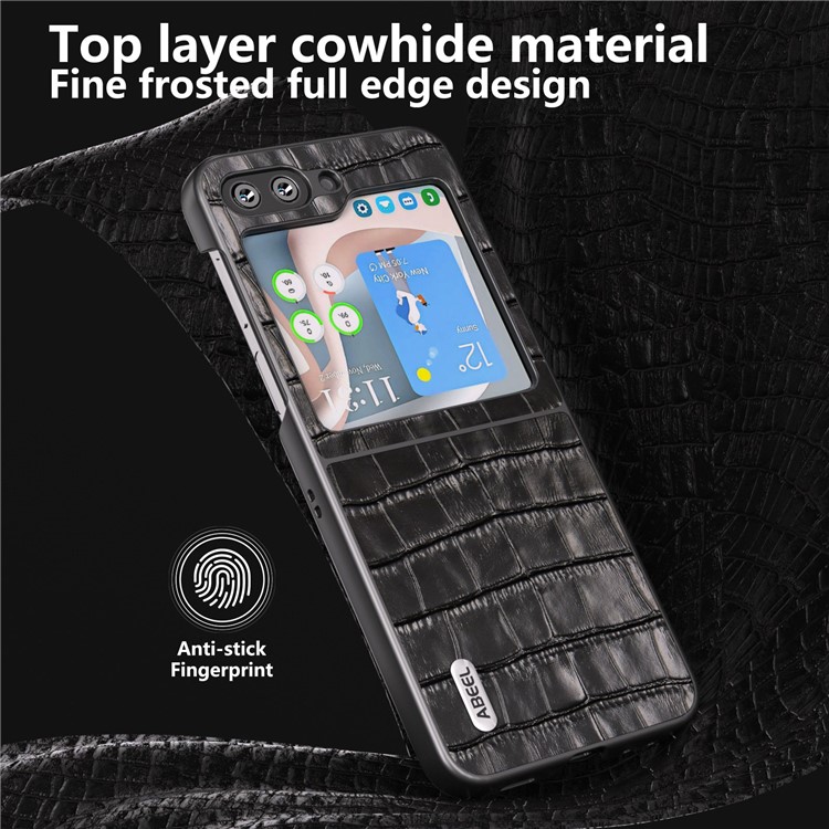 ABEEL ABEEL Mobilskal till Galaxy Z Flip 5 Crocodile Texture - Svart