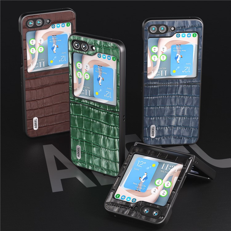 ABEEL ABEEL Mobilskal till Galaxy Z Flip 5 Crocodile Texture - Svart