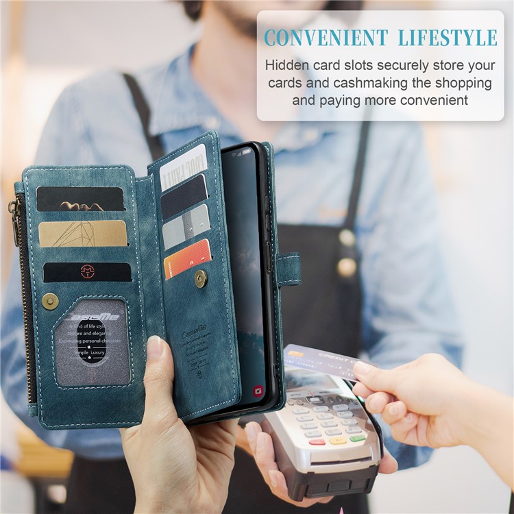 Caseme CASEME Galaxy A24 4G Plånboksfodral C30 Zipper - Blå