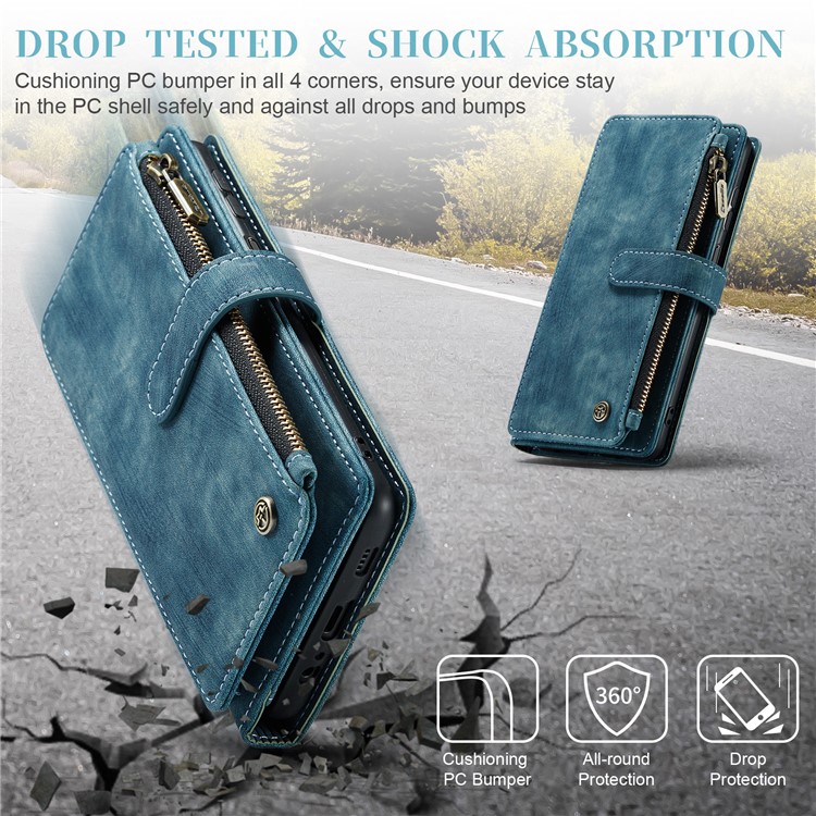 Caseme CASEME Galaxy A24 4G Plånboksfodral C30 Zipper - Blå