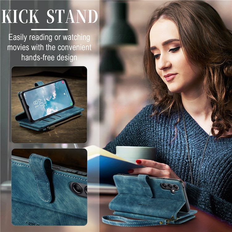 Caseme CASEME Galaxy A24 4G Plånboksfodral C30 Zipper - Blå