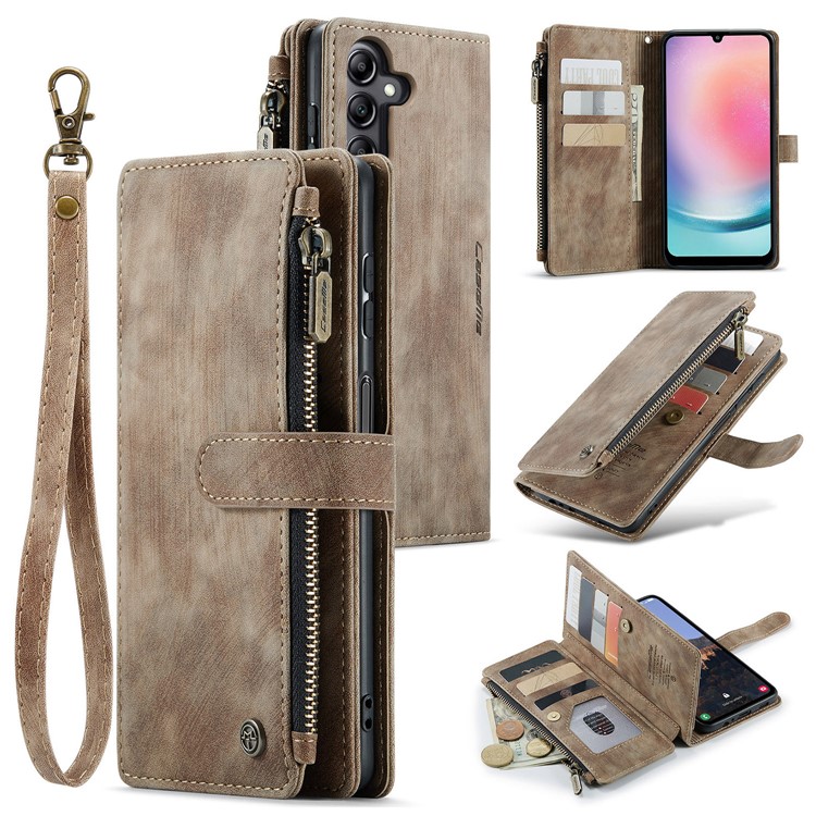 Caseme CASEME Galaxy A24 4G Plånboksfodral C30 Zipper - Brun