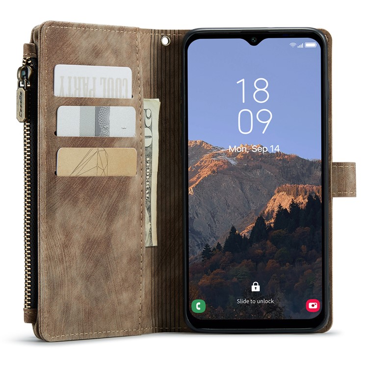Caseme CASEME Galaxy A24 4G Plånboksfodral C30 Zipper - Brun