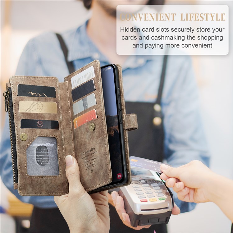 Caseme CASEME Galaxy A24 4G Plånboksfodral C30 Zipper - Brun